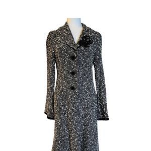 Nanette Lepore Light Weight Wool Blend Tweed Coat Large